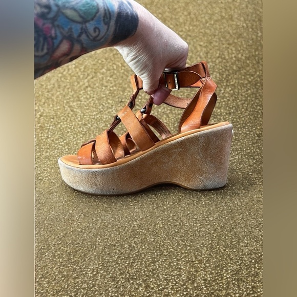 Summer sandals Kork-Ease Tan leather Wedge straps - Picture 4 of 8